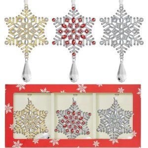 Rhinestone Snowflake Hanging Pendant of Car Charm Holiday Decorative